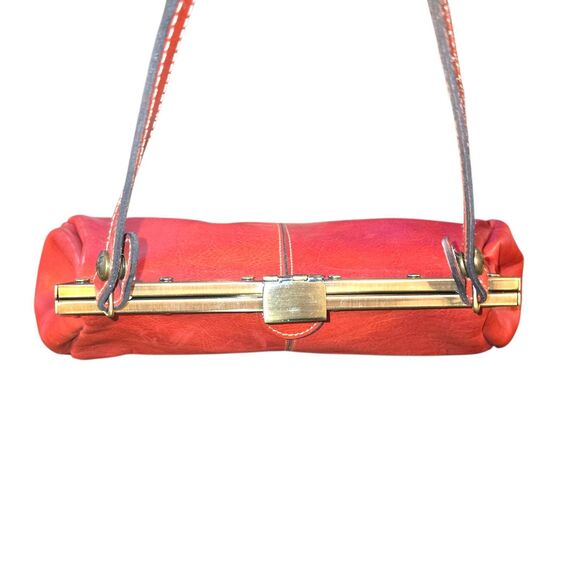 Patricia Nash Ferrara Rust Red 100% Leather Frame Satchel Handbag 14.75"X7.5"X3" - Picture 5 of 14